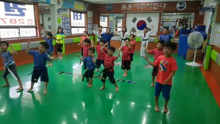  명지대관곡태권도 - 태권체조 (원투-자엉덩이) 수업용