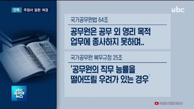  [퇴근 후 주점서 일한 여경.."잠시 아르바이트 했다"]