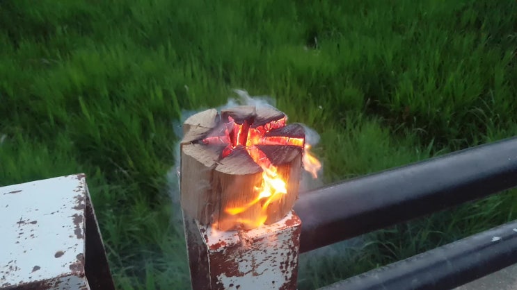  통나무원목버너 화력동영상