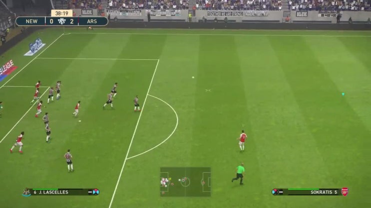  PES 2019 아스날 VS 뉴캐슬 (ARSENAL VS NEW CASTLE) 축구게임