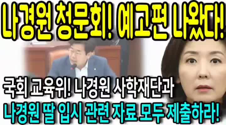  나경원자녀사학비리의혹*장애인딸*홍신학원 영상총정리