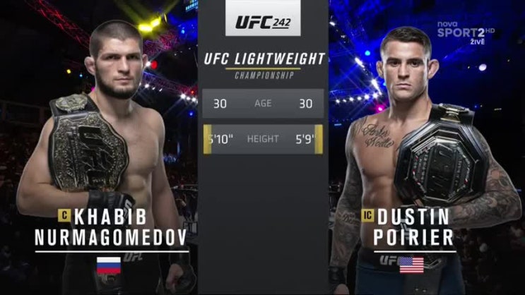  [UFC 242] 하빕 누르마고메도프 vs 더스틴 포이리에