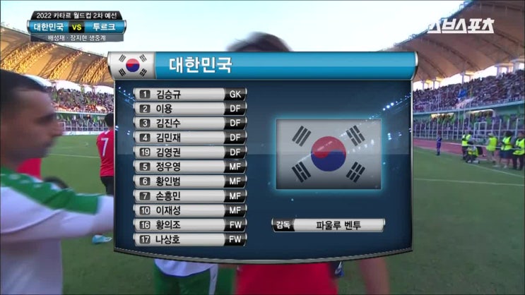  SBS 2022카타르월드컵 아시아 2차예선 투르크매니스탄 vs 대한민국 하이라이트(2019년 9월 12일, 아시가바트 쾨페르다그 스타디움)