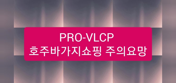  PRO-VLCP 주의요망