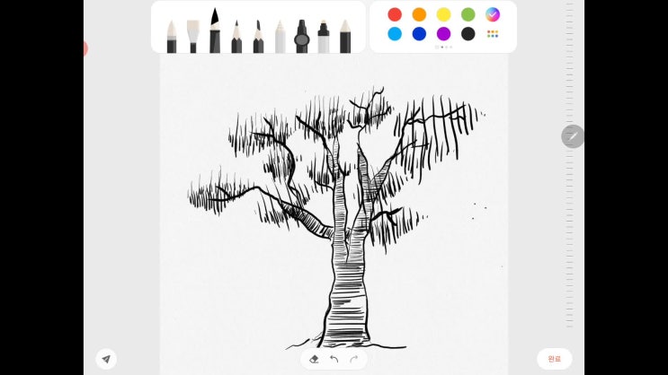  [1일1그림]짧은 직선 스트로크로 그린 나무