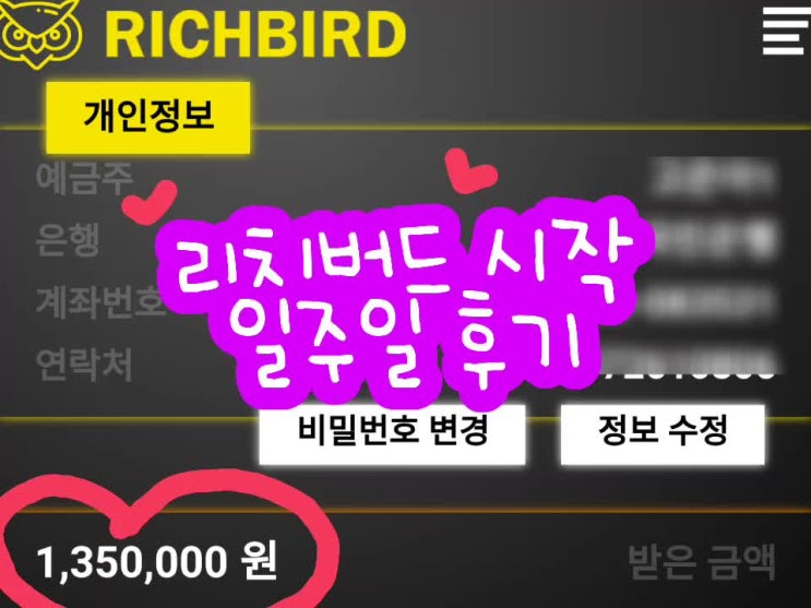  팀부업 리치버드 일주일 후기