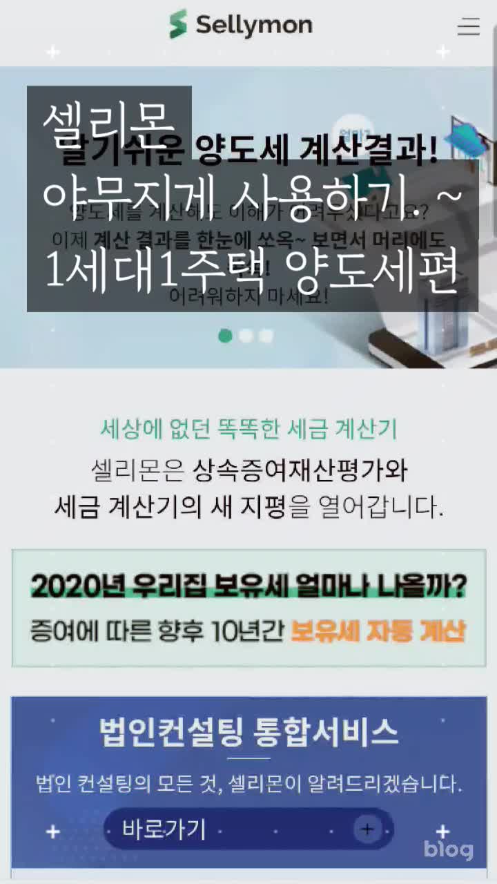  셀리몬 야무지게 사용하기 ~1세대1주택 양도세편(동영상)