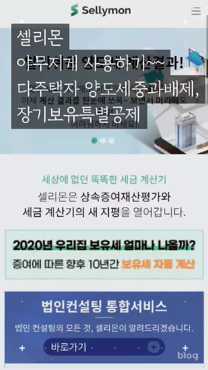  셀리몬 야무지게 사용하기 ~ 양도세중과배제  및 장기보유특별공제 적용한 양도세 계산하기