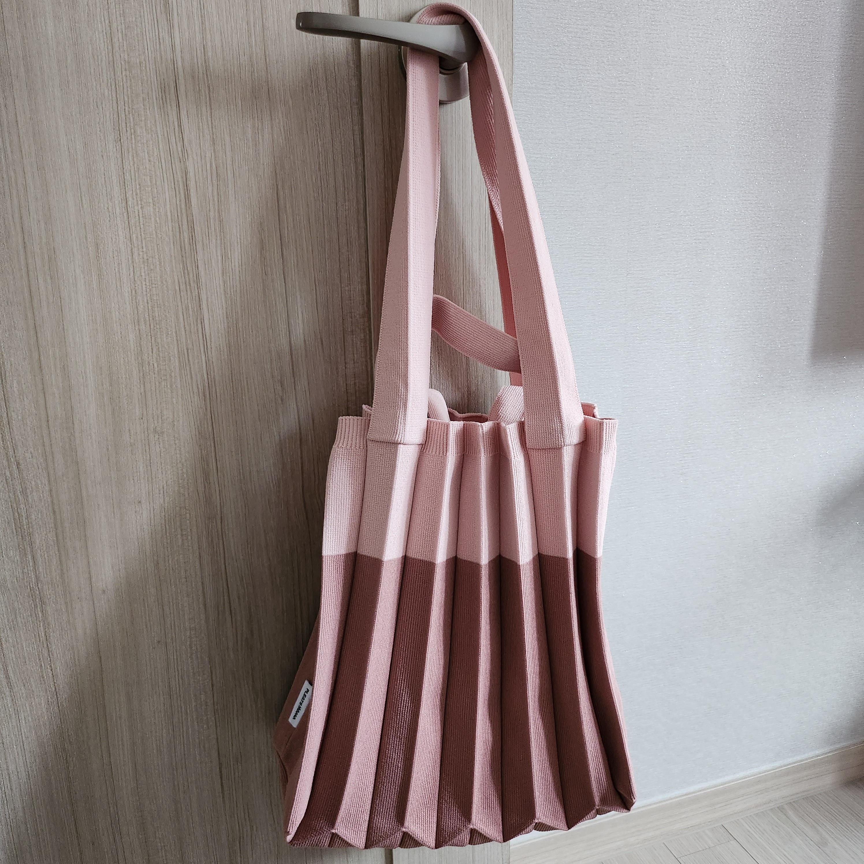 2Way Shopper Bag Indi Pink : PLEATSMAMA: Sustainable Knit