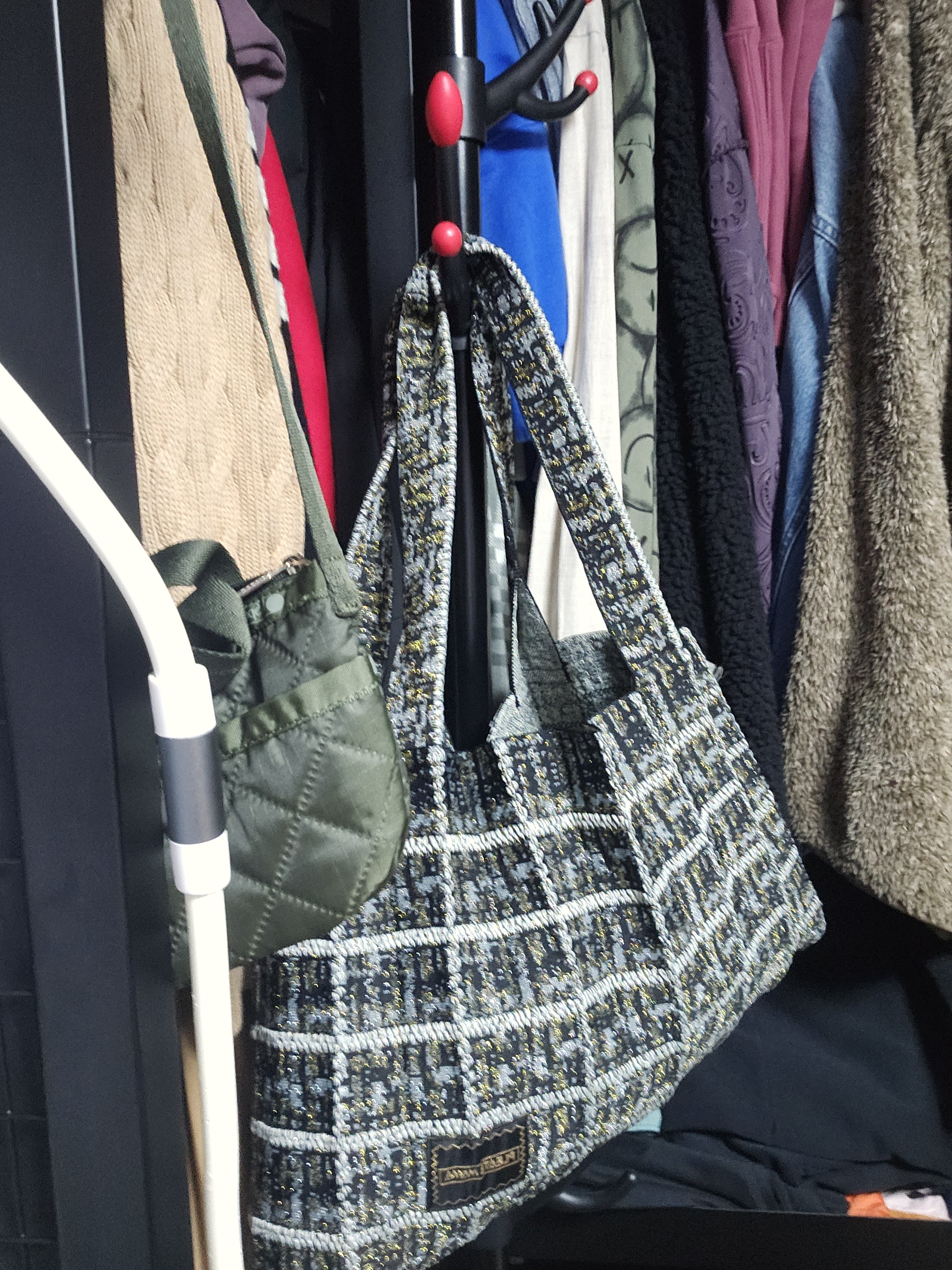 TWEED SHOPPER BAG LIME : PLEATSMAMA: Sustainable Knit Pleats Bag