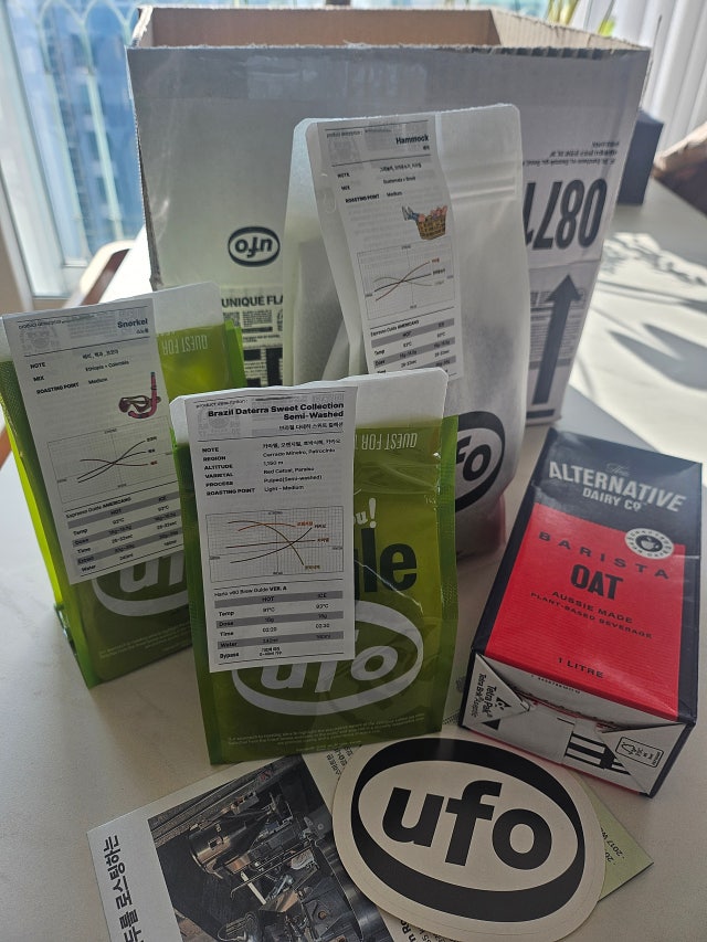 처음 접하는 ufo원두 디게싱하는동안 기대해봅...