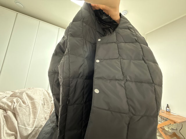 타이온 크루넥 버튼 이너 다운 자켓 남성