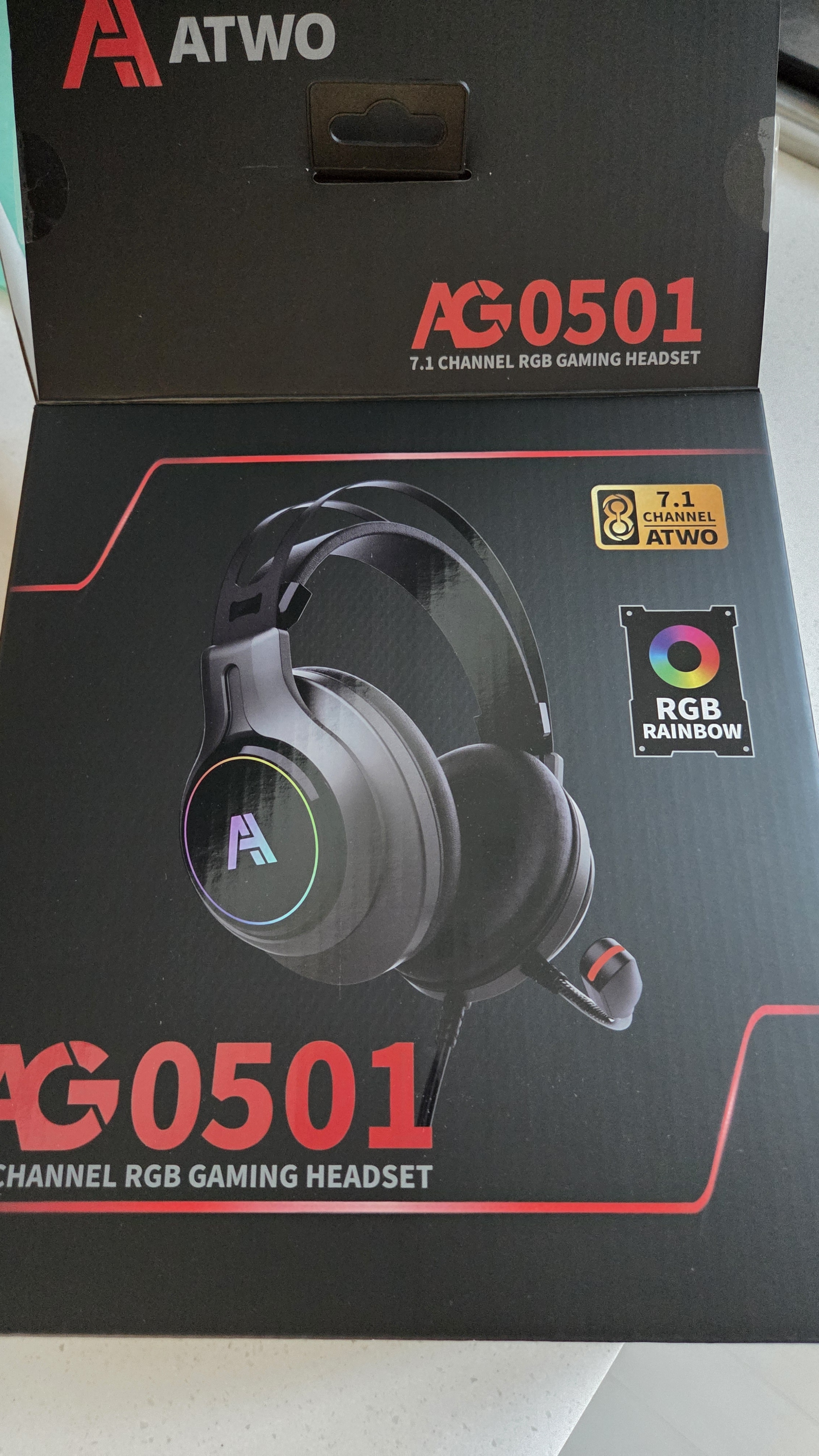가상 7.1 채널 진동 RGB 마이크 게이밍 헤드셋 에이투 AG0501