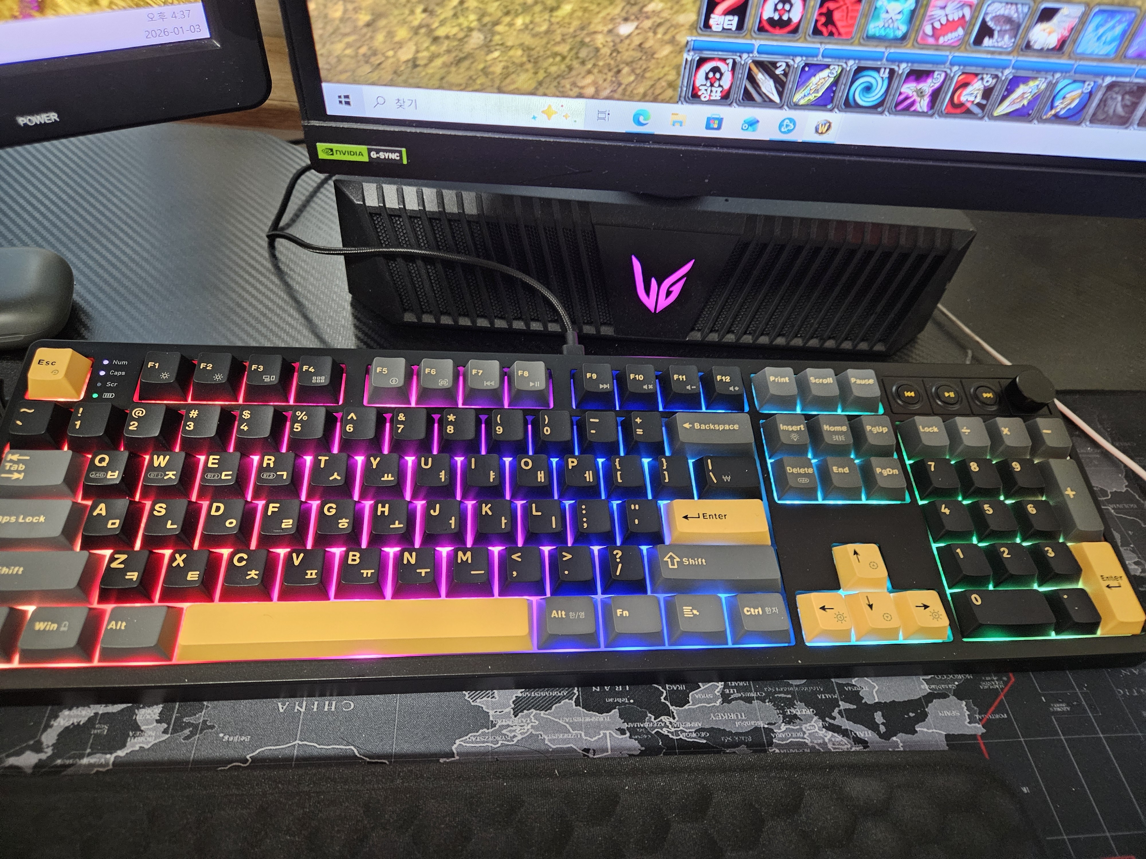에이투 GK5 프로 유무선 게이밍키보드 LED 기계식 USB 풀배열 발로란트 오버워치 GK5PRO 오테뮤 그레이축