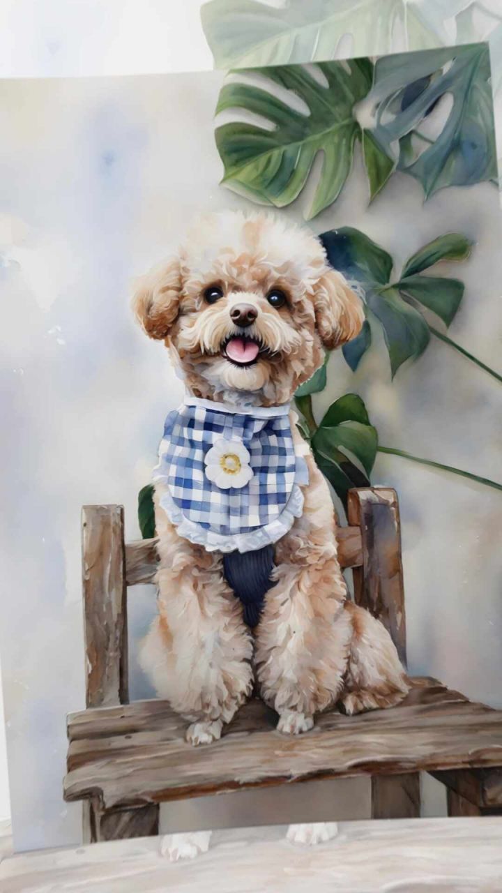 강아지 고양이 수채화 초상화