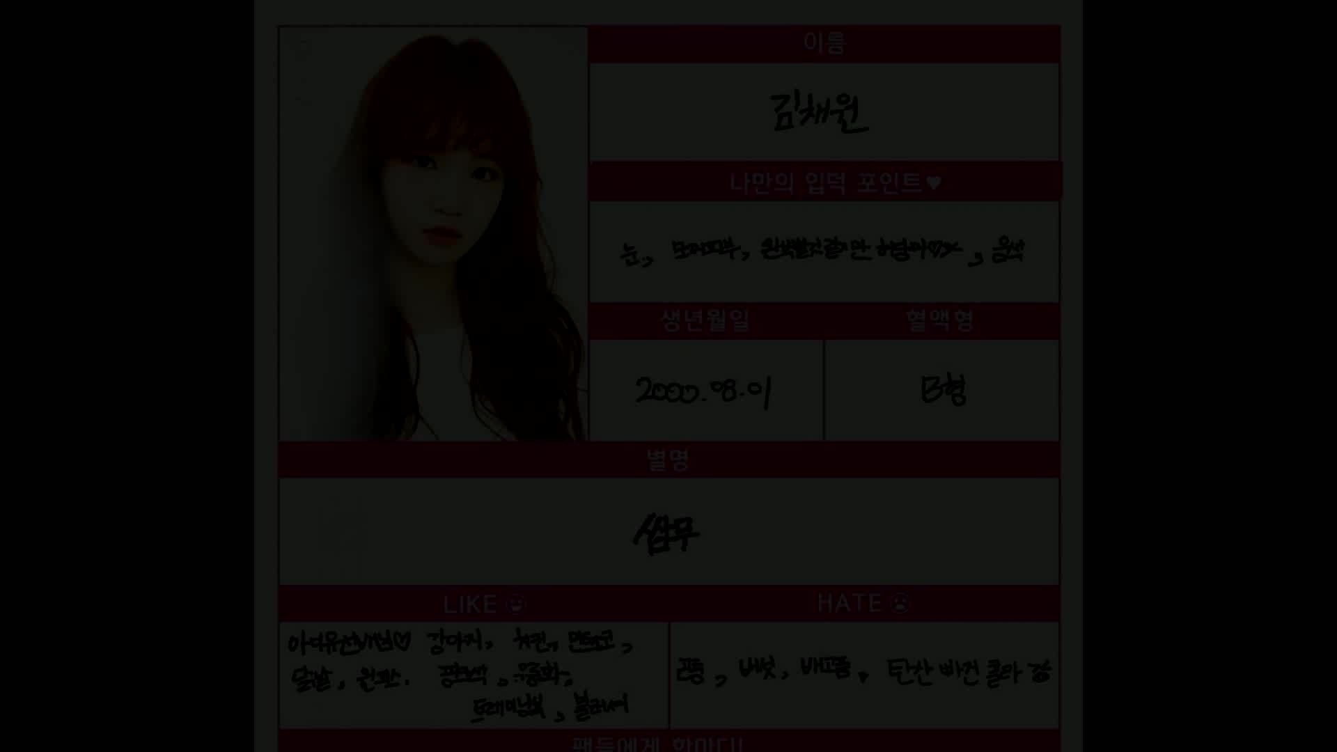 김채원(쌈무요정, 천사소녀, 자몽, 비까리)