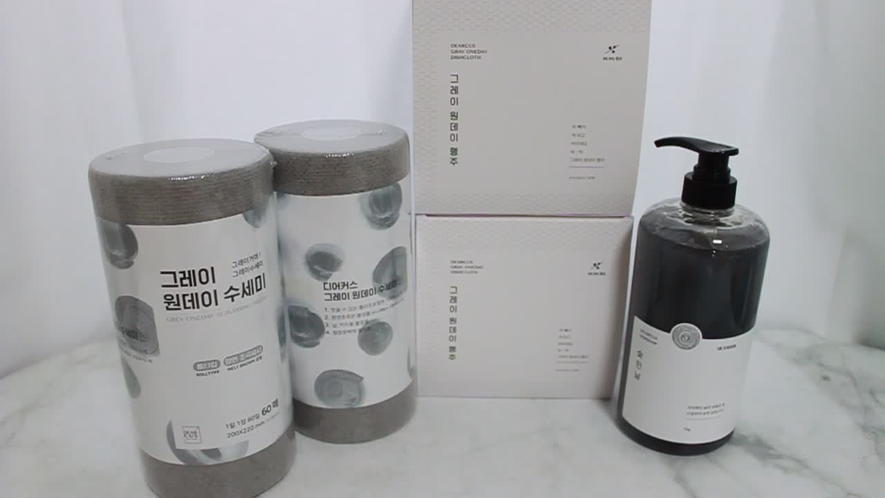 그레이 원데이 수세미+행주+천연주방세제, 다방면으로 활용할 수 있었어요~!