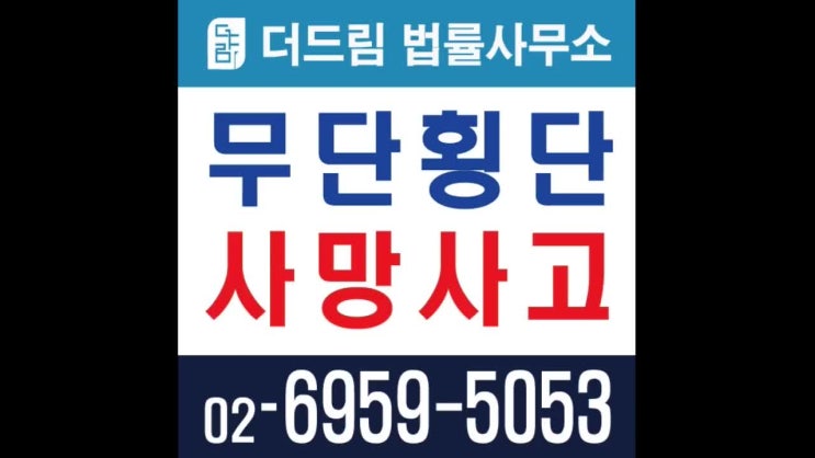  횡단보도 무단횡단 사망사고 판례소개