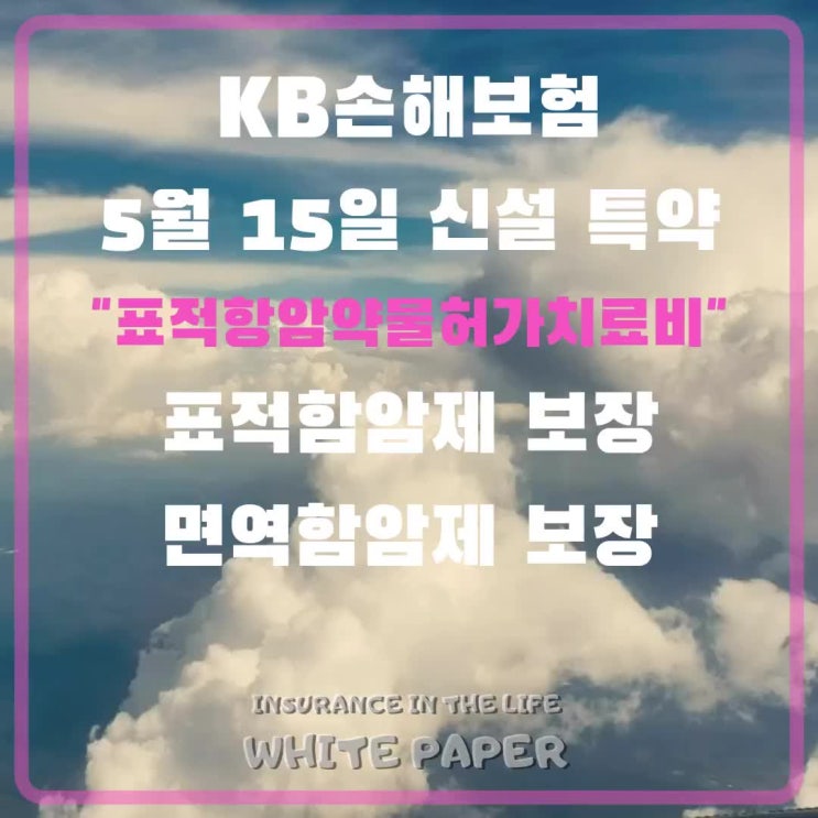  표적항암제와 면역항암제를 보장하는 KB손해보험의 표적항암약물허가치료비