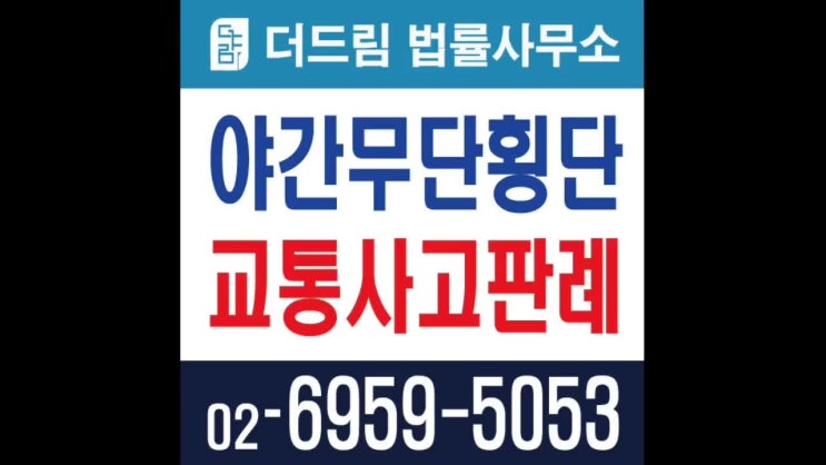  야간무단횡단 교통사고판례