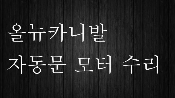  올뉴카니발 자동문 모터수리