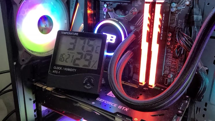  CPU 온도 시스템 팬 제어 효과 비교 오버클럭 기준(System Fan, 케이스 내부 온도, 내부온도)