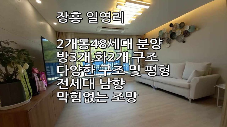  장흥 막힘없은 3룸 신축빌라(전세대 남향)