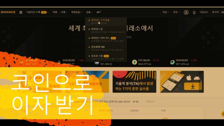  바이낸스 코인 유동성 풀 스테이킹으로 안정적으로 이자 받기