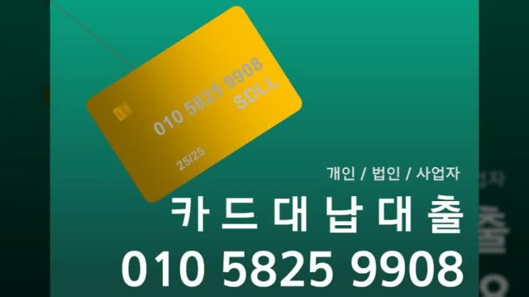  신용카드대납대출 종류 알아보기