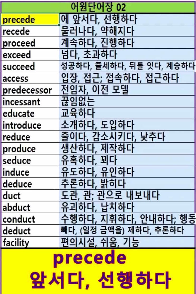  어원단어 연상암기 영어단어 암기 02