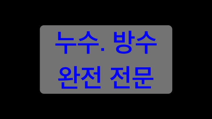  부산 누수 방수 완전 잘하는 업체