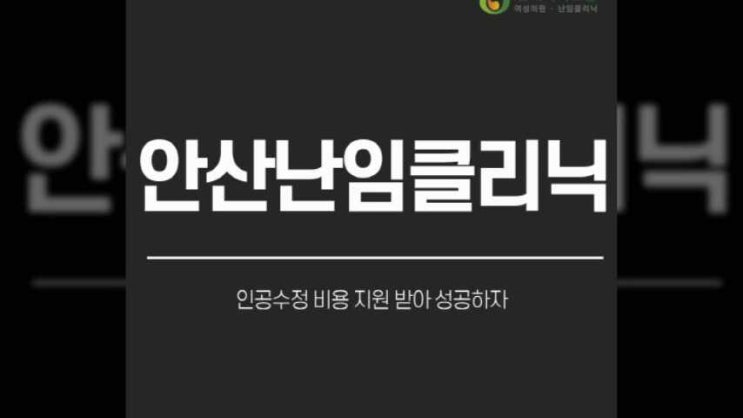  안산난임클리닉 인공수정 비용 지원받아 성공하자