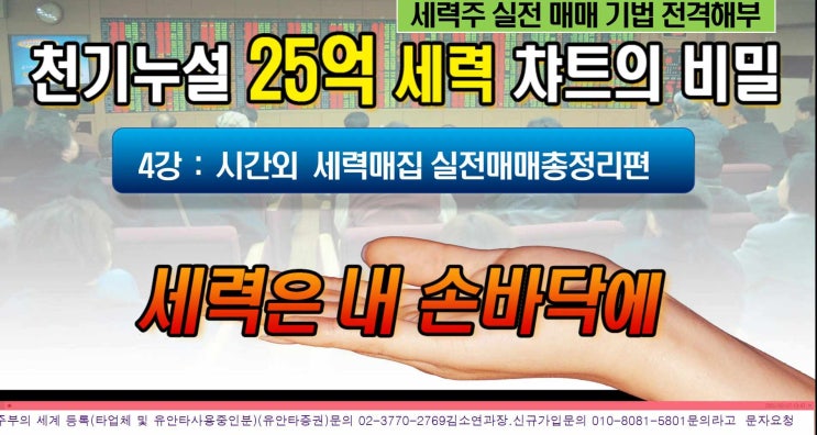  25억 세력챠트의 비밀 4강-2편 세력매집 실전매매 총정리편