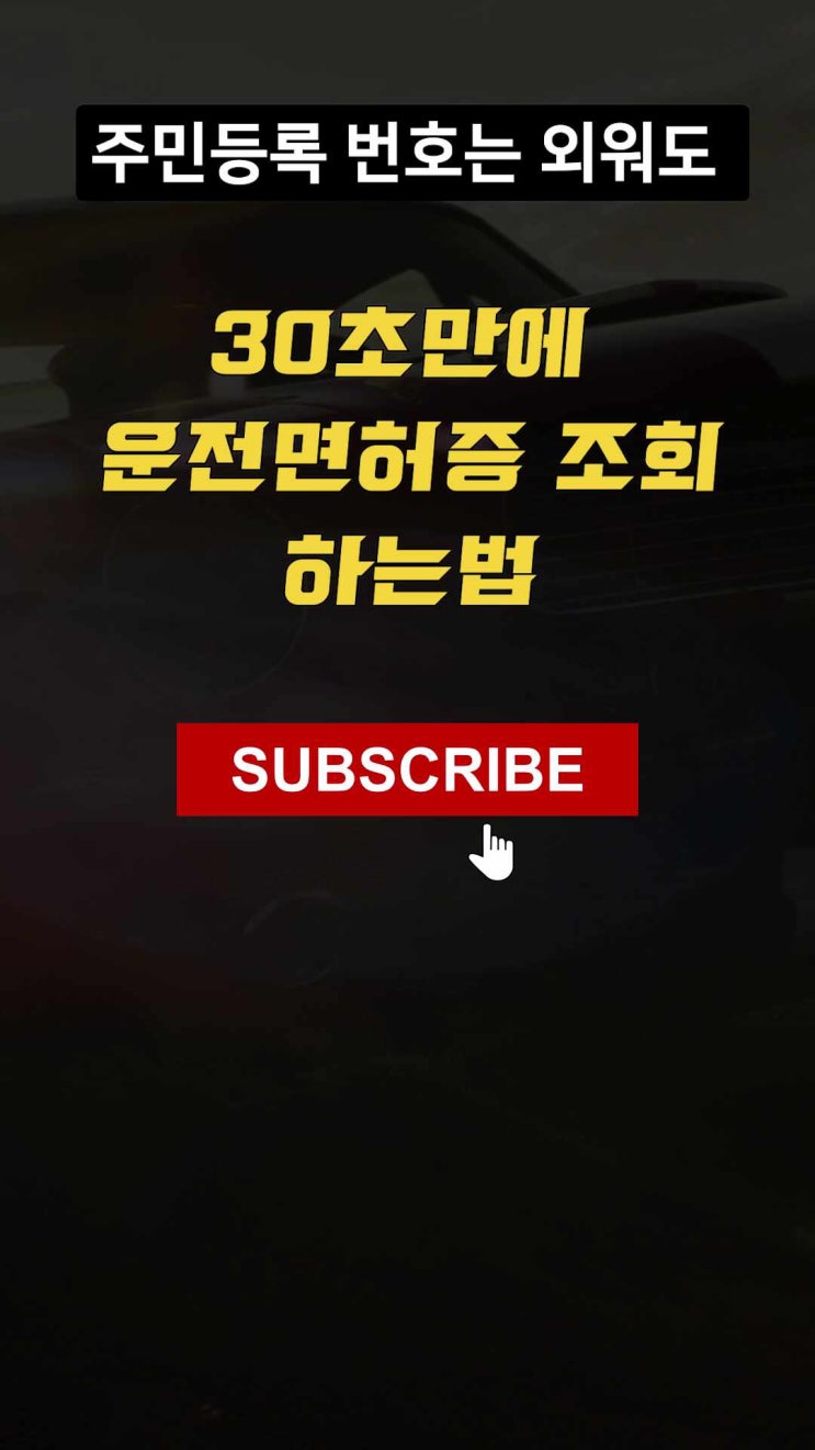  간편하게 운전면허증 조회하는법