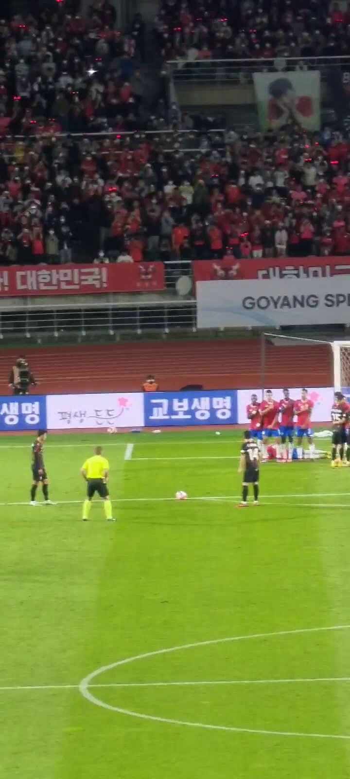 16) 손흥민 프리킥 골 직캠(화질 개구림 양해좀)