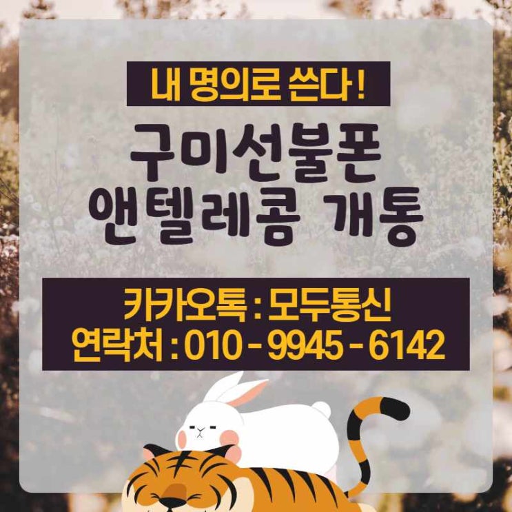  구미선불폰 앤텔레콤 개통하는 방법 있나요?