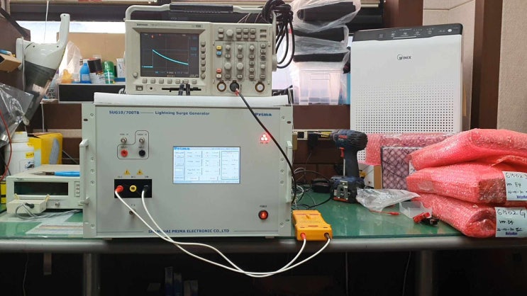  EMC Prima 서지발생기, 서지 시험기 파형측정, 낙뢰발생기 파형측정, IEC61000-4-5, EN61000-4-5, KN61000-4-5, SUG10/700TB