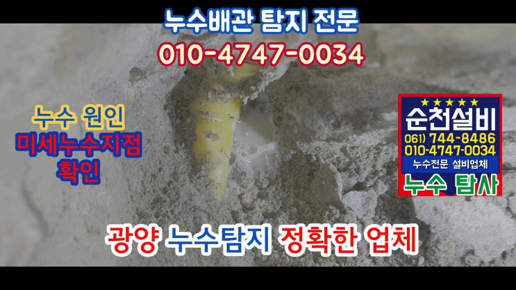  광양 꼼꼼한 누수탐지  / 누수보험 처리후기