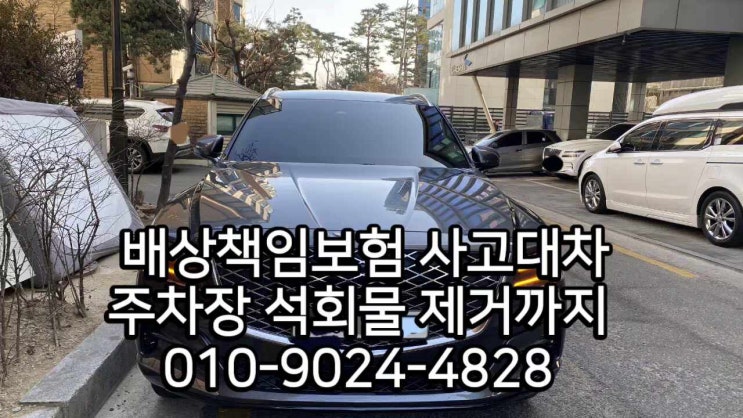  자동차 석회물 제거 아파트 지하주차장 낙수물 배상책임보험처리했습니다.