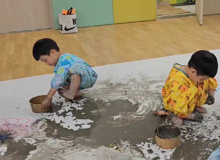 영통 롯데마트 문화센터, 오감 미술 머드놀이