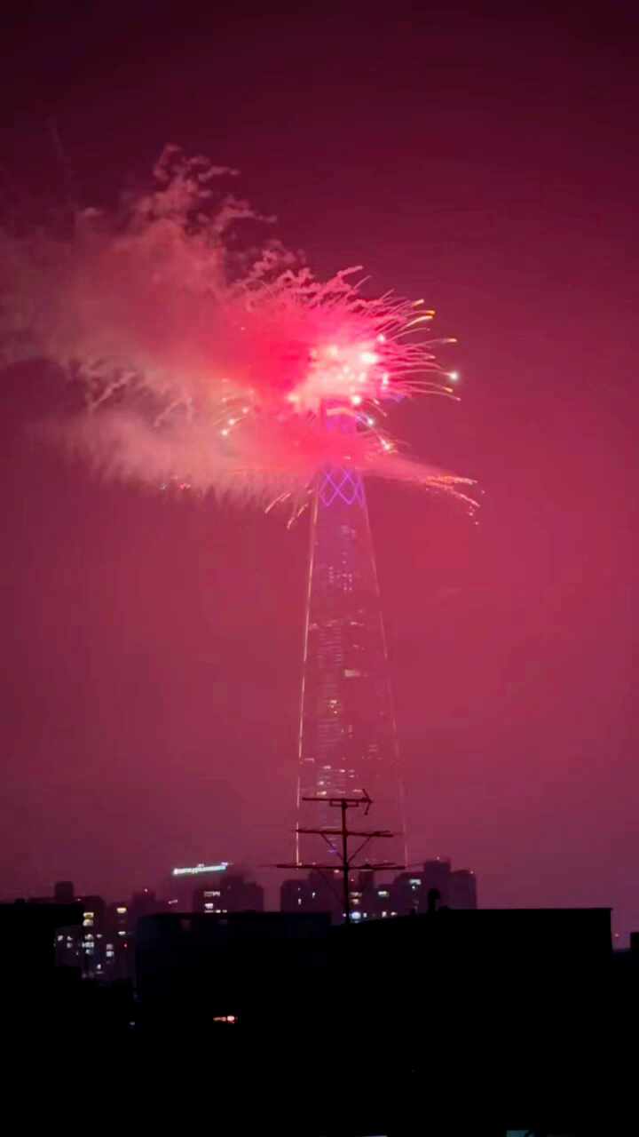  서울 2024년 롯데월드타워 새해 카운트다운_새해 사진 짤