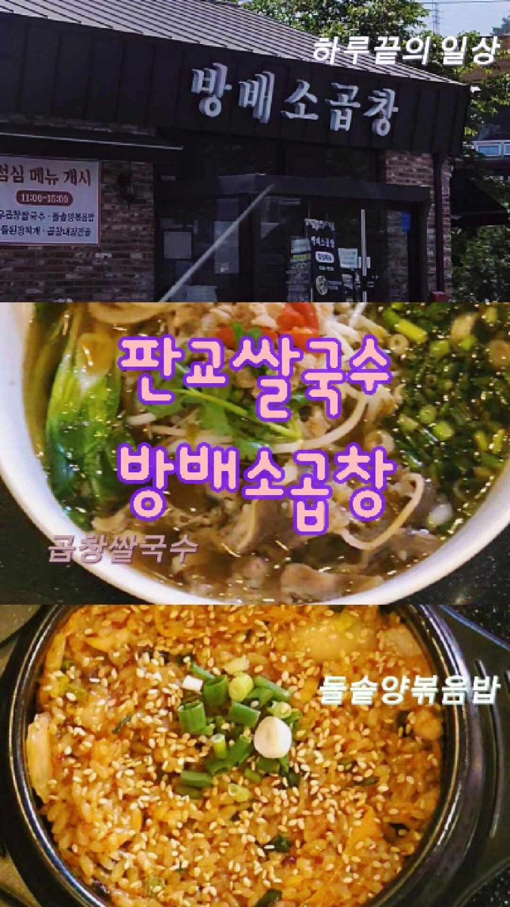  판교쌀국수 곱창 맛집 방배소곱창