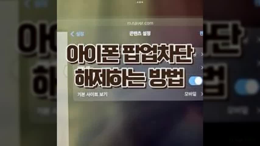 아이폰 브라우저 팝업차단 해제방법 (사파리)