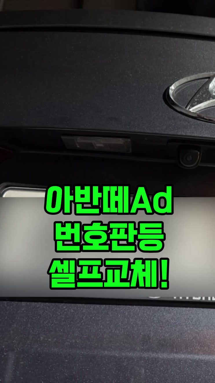  현대자동차 아반떼AD 번호판등 셀프교체 구매방법 총정리