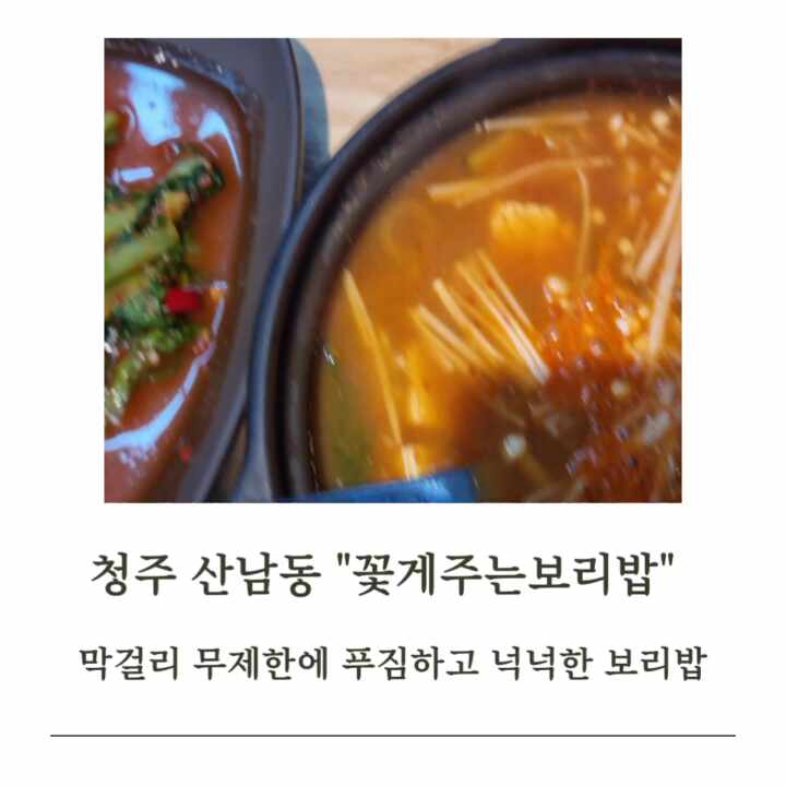 청주 산남동 "꽃게주는보리밥" 막걸리 무한리필에 게장까지 주는 푸짐한 보리밥 맛집