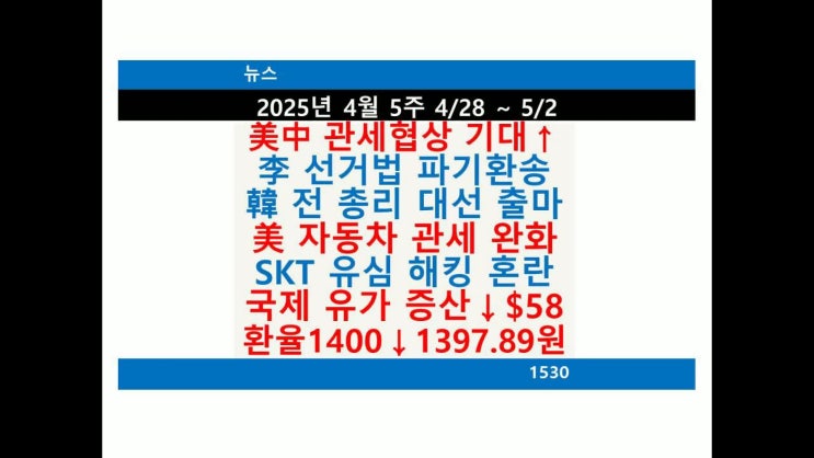 뉴스 주간 요약, 美中 관세협상 기대↑, 李 선거법 파기환송, 韓전총....