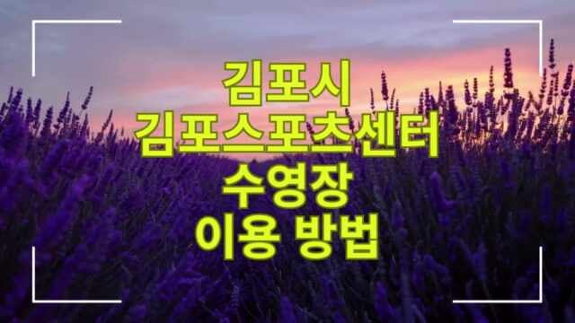 경기도 김포스포츠센터 수영장 이용요금 총정리!!