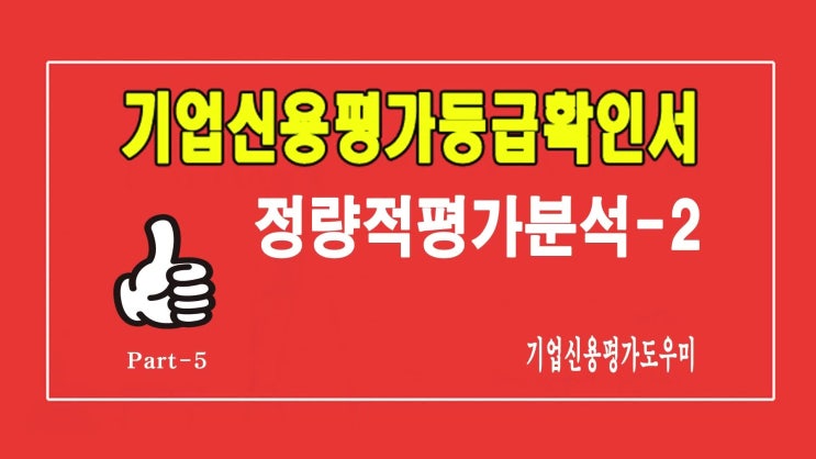  기업신용평가등급확인서의 재무평가모형 분석