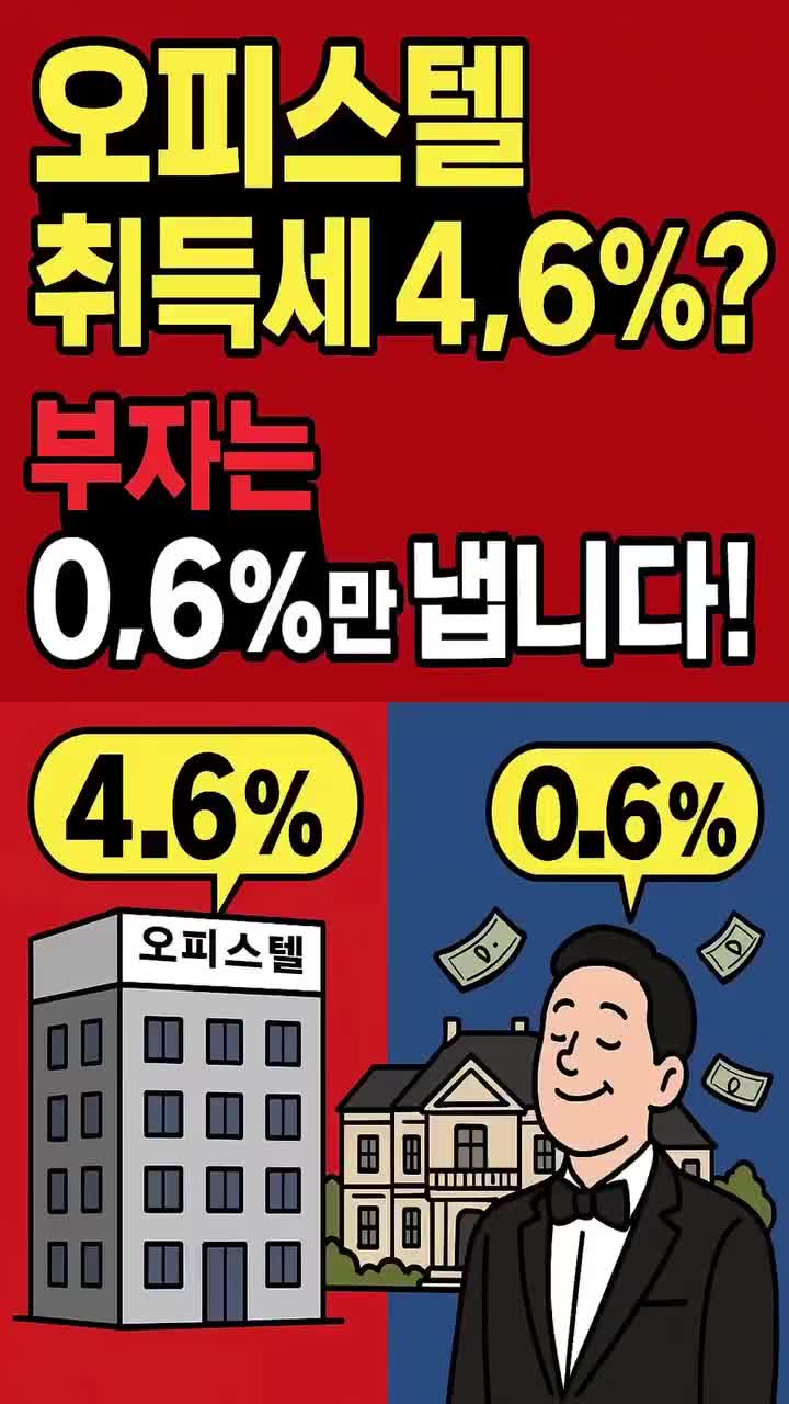   오피스텔 취득세 4.6%? 부자는 0.6%만 냅니다!