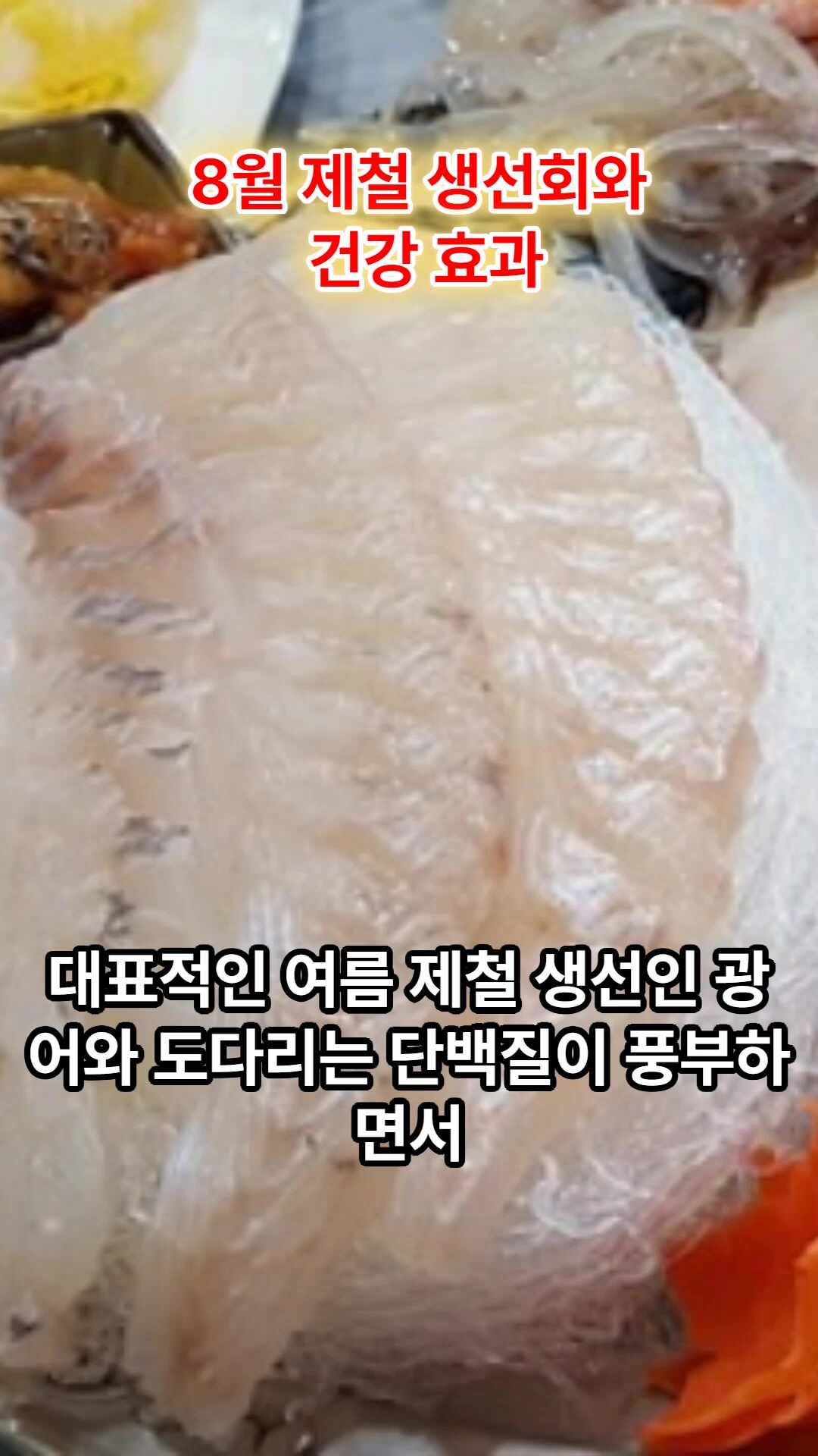 [영상] 8월 제철 생선회와 건강 효능